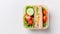 Healthy Sandwich and Salad in Clear Lunch Box