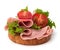 Healthy sandwich with vegetable and smoked ham