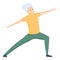 Healthy senior exercise icon, cartoon style