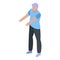 Healthy senior exercise icon, isometric style