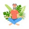 Healthy senior man meditating in nature. Yoga practitioner.