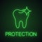 Healthy shining tooth neon light icon