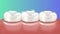 Healthy shiny teeth in pink gums. Realistic medical illustration