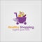 Healthy Shopping Food Logo Design Template