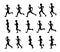 Healthy Short Hair Girl Running Animation Sequence Vector Illustration Silhouettes