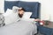 Healthy sleep concept. Sleep wake homeostasis keeps track of your need for sleep. Man sleep at home. During deep sleep