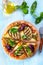 Healthy Sliced Grilled Vegetables Pizza