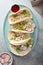 Healthy tacos with shredded chicken