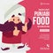 Healthy and tasty Punjabi food cartoon style banner design