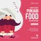 Healthy and tasty Punjabi food cartoon style banner design