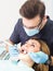 Healthy teeth patient at dentist office dental caries prevention