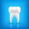 Healthy Tooth, concept of dental examination, dental health and hygiene on blue