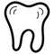 Healthy tooth for dentist office, coloring book, isolated object