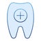 Healthy tooth flat icon. Tooth and plus blue icons in trendy flat style. Dental care gradient style design, designed for