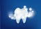 Healthy Tooth ,Under Protection, Teeth Whitening, glowing effect,3D, realistic, Dental design element, vector