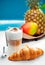 Healthy tropical snack with Coffee