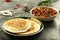 Healthy vegan diet-  dosa with kadala curry - Kerala foods