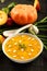 Healthy vegan diet food - pumpkin summer soup.
