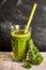 Healthy vegetable smoothie with fresh cole