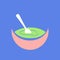 Healthy Vegetable Soup Bowl Colorful Vector Symbol
