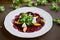 Healthy Vegetarian Beetroot and Orange Salad with Goat Cheese
