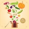 Healthy vegetarian cooking concept vector illustration