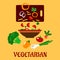 Healthy vegetarian cuisine flat concept