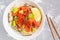 Healthy vegetarian fish salad bowl