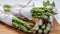 Healthy vegetarian food. Asparagus, Fresh raw organic green Asparagus sprouts closeup, Raw vegetables, market. Vegan