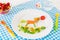 Healthy vegetarian lunch for little kids, vegetabl