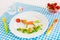 Healthy vegetarian lunch for little kids, vegetabl