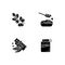 Healthy vegetarian meals black glyph icons set on white space