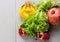 Healthy veggie salad ingridients. Pomegranate