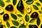 Healthy view fruit vegetarian background exotic green food avocado top pattern tropical