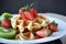 Healthy Waffles Dish Full of Variety Fruits