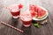 Healthy watermelon smoothie with of watermelon in star shape on
