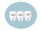 Healthy white and straight teeth with braces. Dental care service - Orthodontic treatment and straightening of teeth