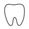 Healthy White Tooth Black contour one line silhouette icon. Oral dental hygiene. Whitening concept. Children teeth care. Blue back