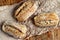 Healthy wholegrain rolls