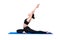 Healthy woman exercising yoga isolated with clipping path