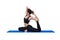 Healthy woman exercising yoga isolated with clipping path