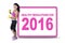 Healthy woman with resolution for 2016