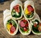 Healthy wrap sandwiches