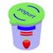 Healthy yogurt food icon, isometric style