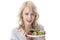 Healthy Young Woman Eating Colourful Garden Salad