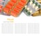 Heap of assorted pill packages on white background