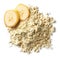 Heap of banana protein powder