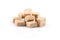 Heap brown sugar cubes isolated