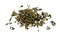 Heap of chinese green tea isolated on a white
