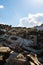 Heap of the damaged concrete blocks